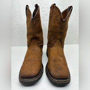 Rocky Men's Brown Leather Western Work Boots SZ 12 M